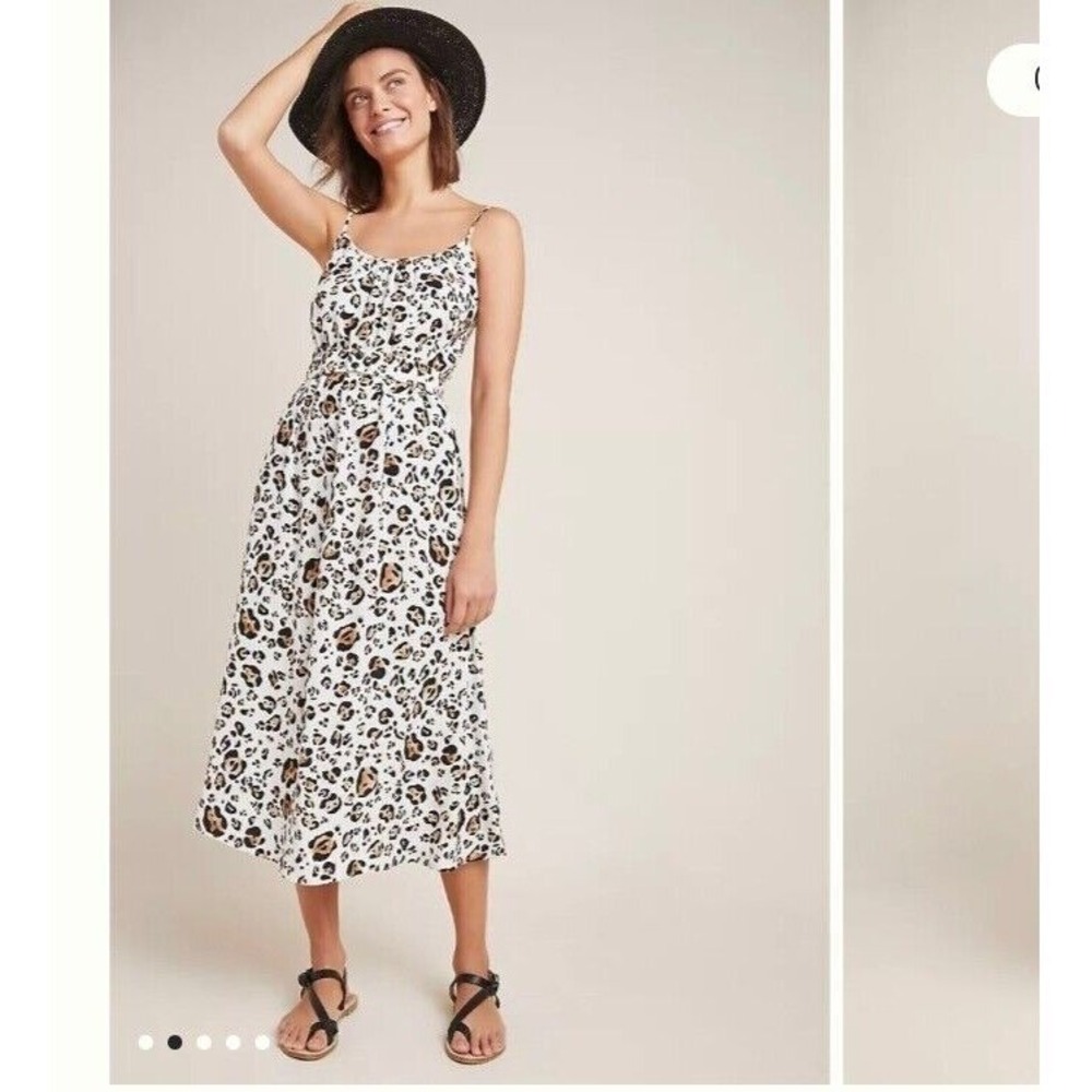 Corey Lynn Calter Arabella Midi Sundress‎ Leopard Print Sleeveless Womens XS